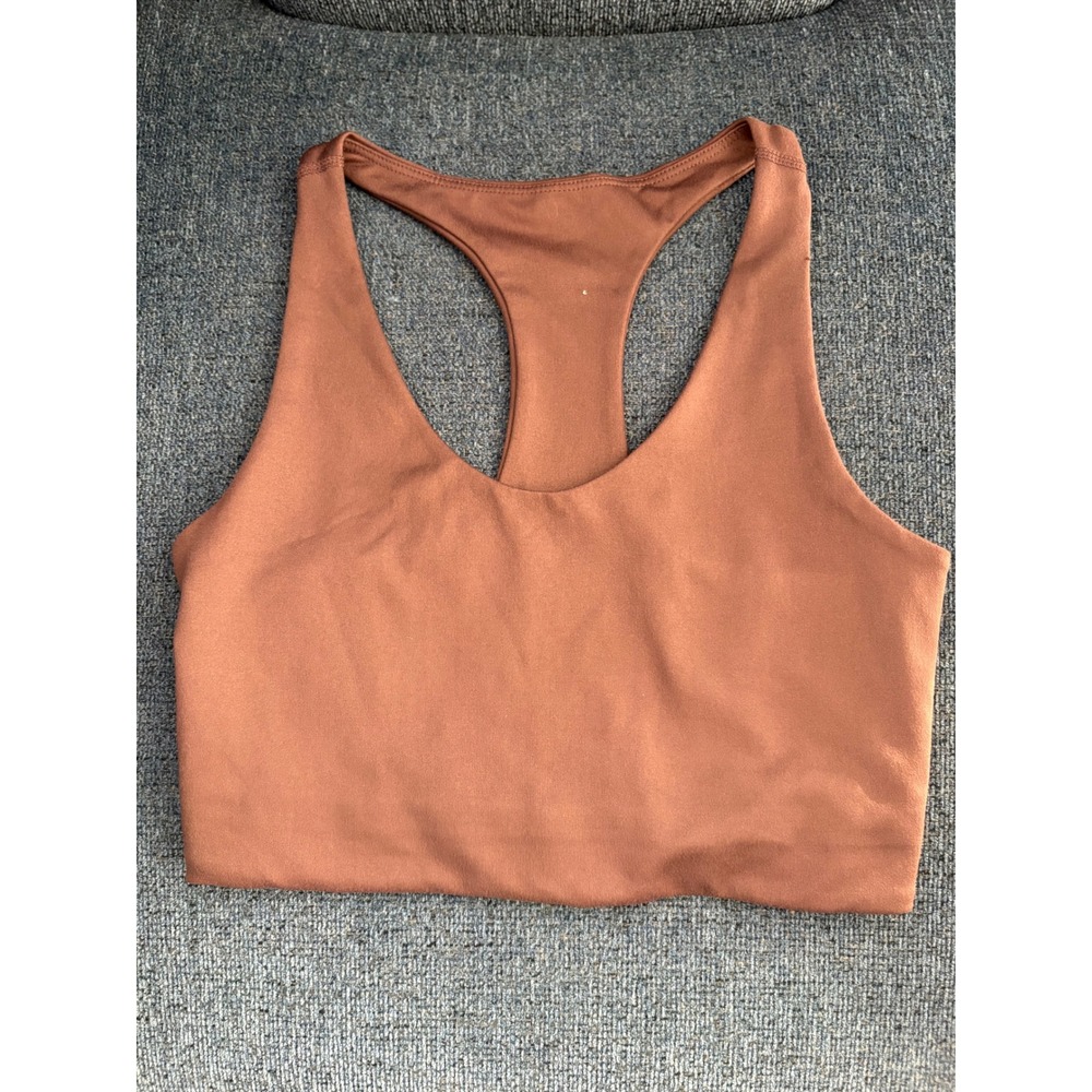 Zella Racerback Cropped‎ Sports Bra Brown Athletic Workout Yoga Size S